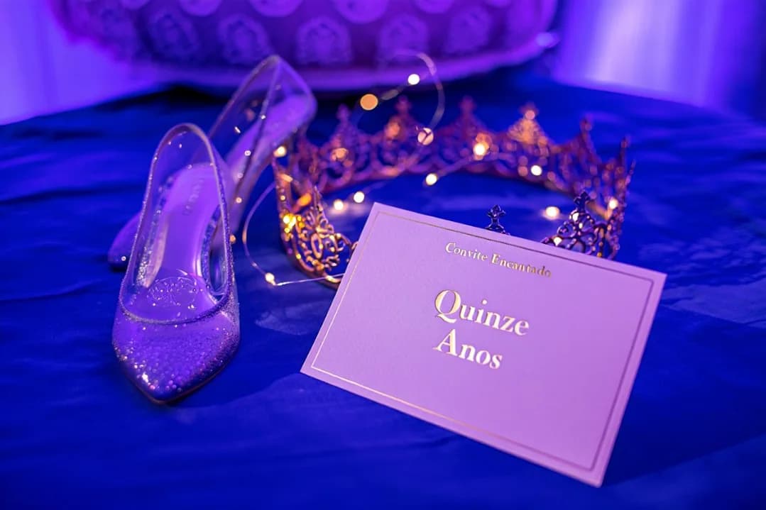 Quinze anos: coroa e sapato da debutante